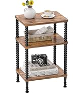 Homedawn Side Table, Small End Table, 3-Tier Nightstand with Storage Shelves, Sofa Table for Smal...