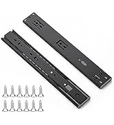 Ravinte 12 Inch Soft Close Drawer Slides 1 Pairs 2 Pack Black Full Extension Ball Bearing Drawer ...