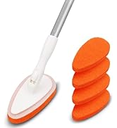 Qaestfy Bathtub Scrubber, Adjustable Long Handled Scrub Brush with 51 Inch Handle, 5 Non-Scratch ...