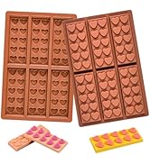 Fimary 2 Pcs Break Apart Chocolate Molds Silicone Deep Candy Bar Molds Rectangle Shapes Snap Bar ...
