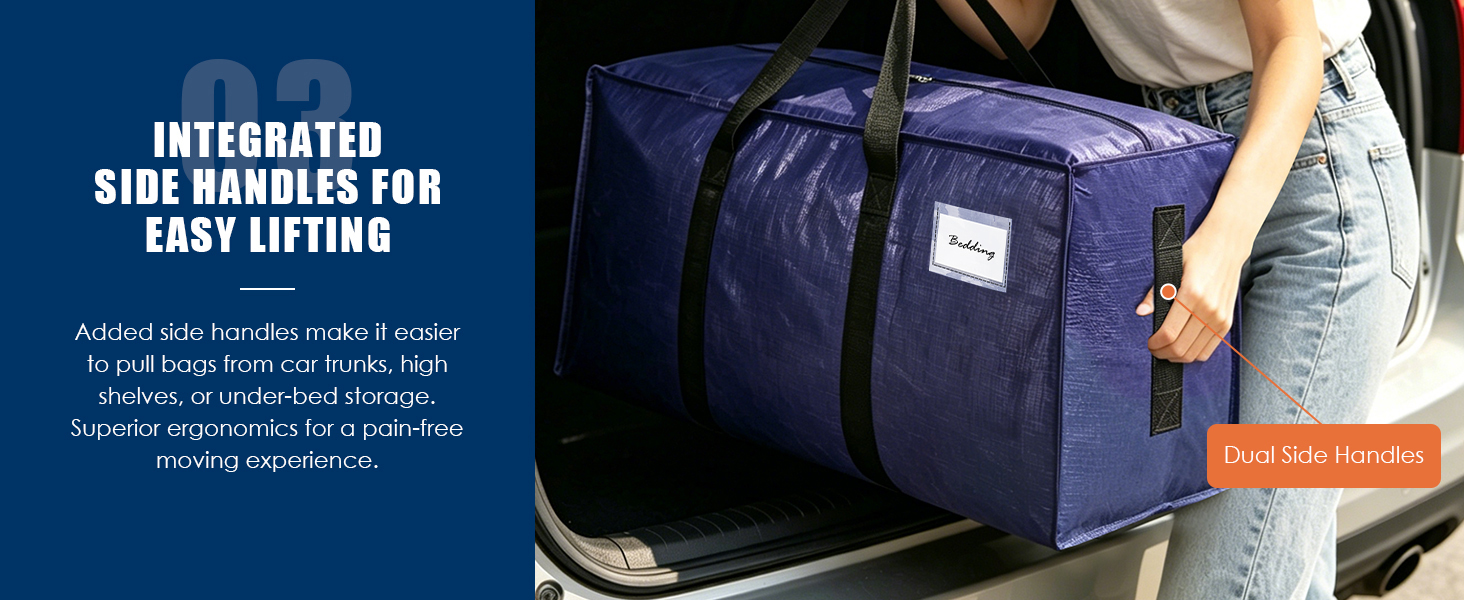 SWEET DOLPHIN 8 Pack 200LB Heavy-Duty Moving Bags with Wrap-Around Handles