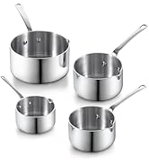 Cooks Standard 18/10 Stainless Steel Butter Warmer Pot Set, 0.15/0.29/0.46/0.68 QT Multi-Ply Clad...
