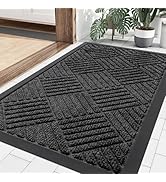 Smiry Front Door Mat Outside Entrance, Heavy Duty Outdoor Indoor Mat, Natural Rubber Doormat, Non...