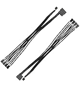 SinLoon PWM Fan Splitter, 4 Pin Fan 1 to 4 Splitter Cable Sleeved Braided, PC Case Fan Y Power Ad...