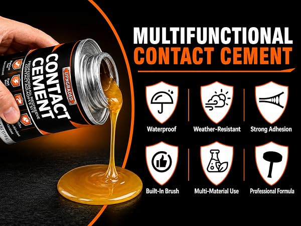 Multifunctional contact cement with waterproof and strong adhesion features