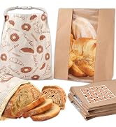 Casuenia Bread Bags for Homemade Sourdough Bread, Reusable Beeswax Bags for Sourdough, 2 Pack Lar...