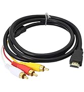 HDMI to RCA Cable,One-Way Transmission from HDMI Male to 3RCA Video Audio AV Component Converter ...