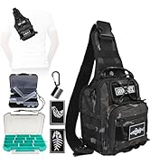 Dovesun Small Fishing Backpack, Waterproof Fly Fishing Sling Pack Tackle Bag with Tackle Boxes