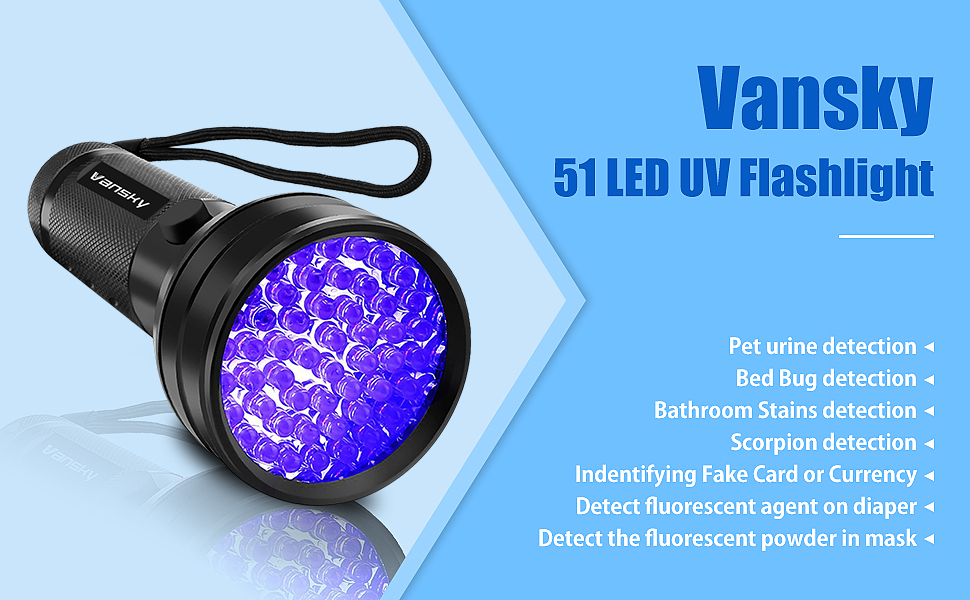 vansky 51 led black light flashlight