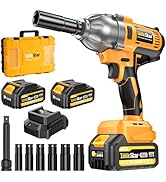 Cordless Impact Wrench 1/2 Inch, 1200N·m(886ft·lbs) Brushless High Torque Impact Gun, 21V Electri...