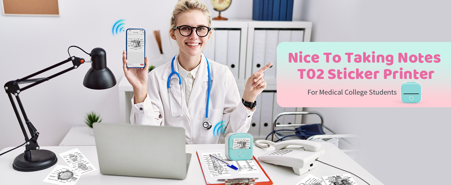 T02 Mini Sticker Printer - Wireless Sticker Maker Machine