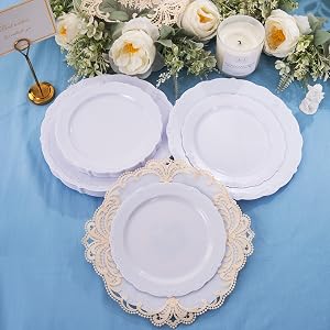 white plastic plates