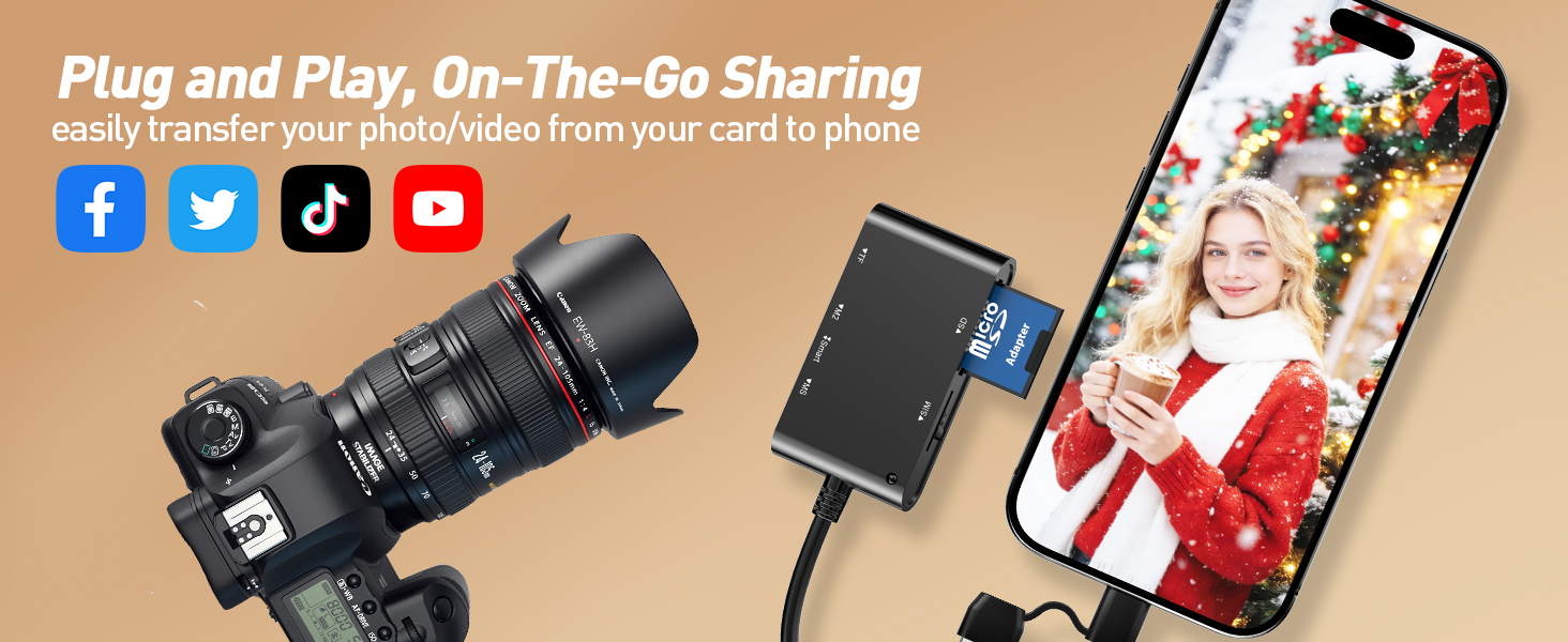 sd card reader for iphone plug and play