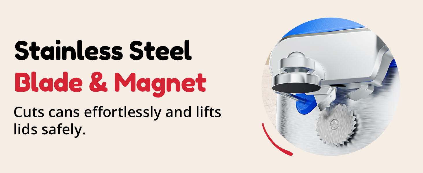 NK-0730 Stainless steel blade &amp;amp; magnet, easy safe can opening
