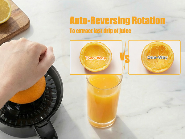 Interchangeable Juicing Cones - Electric Lemon Squeezer &amp;amp;amp; Orange Juicer - 2-in-1 Fruit Press