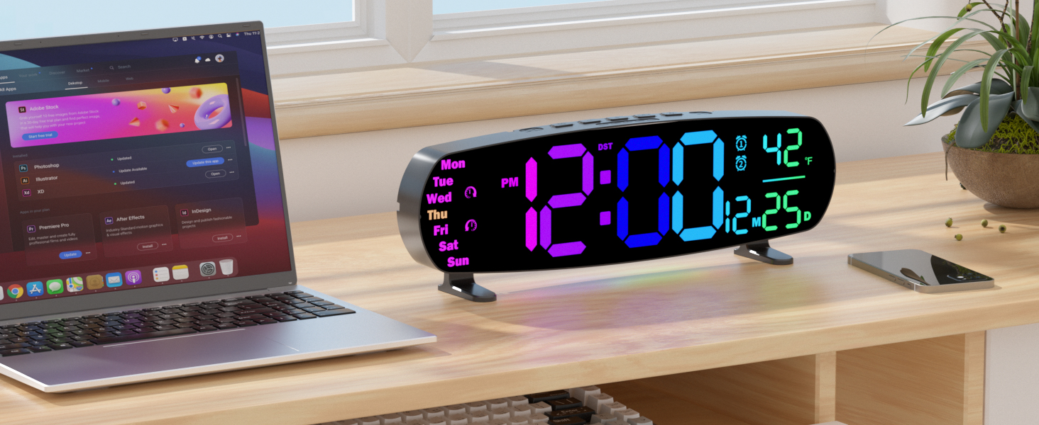 large number digital clock for seniors