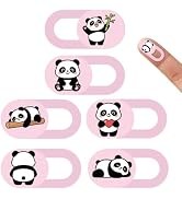 PRESSINART 6Pcs 6 Styles Pink Laptop Camera Cover Slide Panda Design 0.03 Inch Ultra Thin Camera ...
