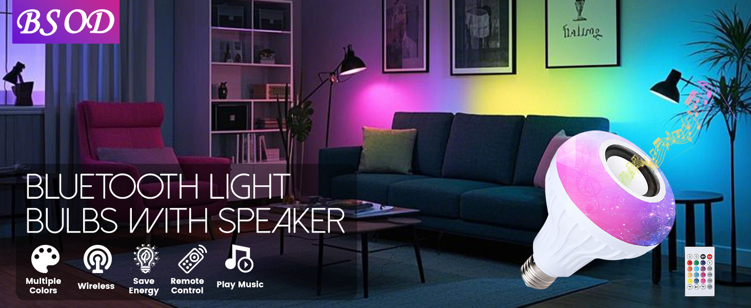 Bluetooth lightbulbs with speaker
