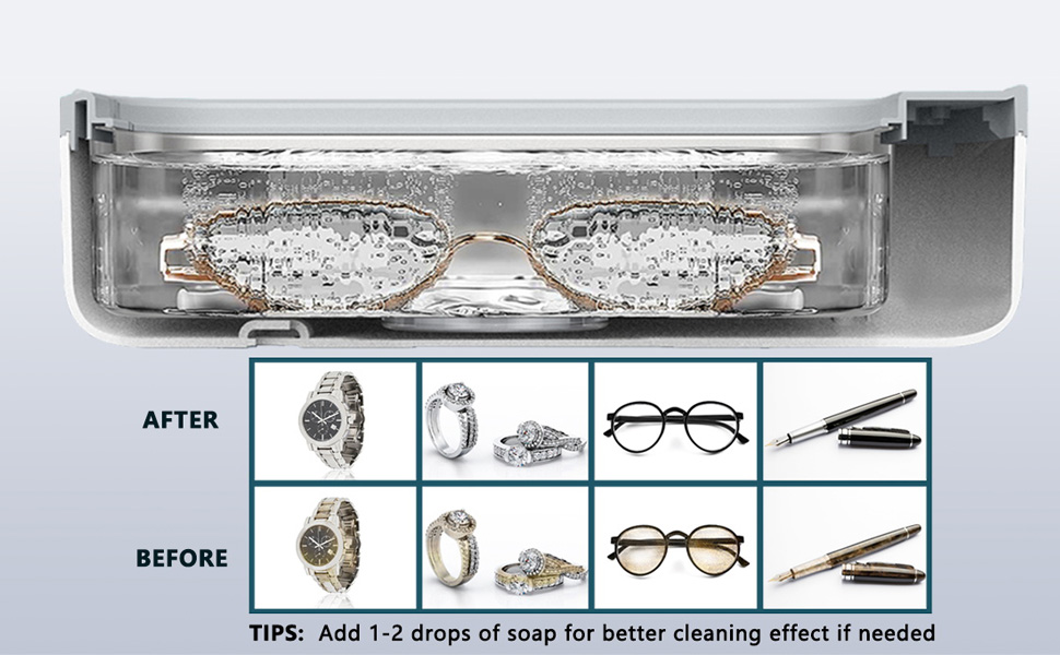 Ultrasonic Jewelry Cleaner, 48KHz Ultrasonic Cleaner Machine for Jewelry