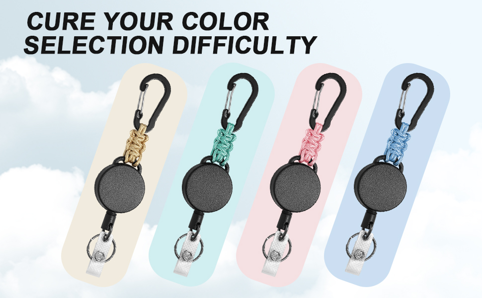 4 bright colors of retractable keychain cure your color selection difficulty