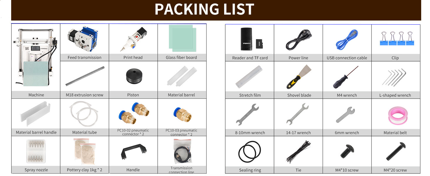3d printer packing list