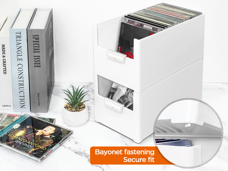 stackable CD container