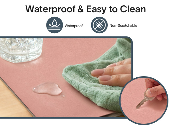 waterproof easy clean non scratchable scratchproof nordik design vegan leather desk blotter mat pad