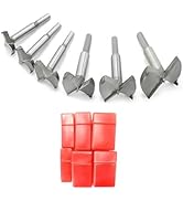 Meichoon Forstner Drill Bits Set 30-60mm 6PCS, Flat Wing Drilling Hole Hinge Cemented Carbide Car...