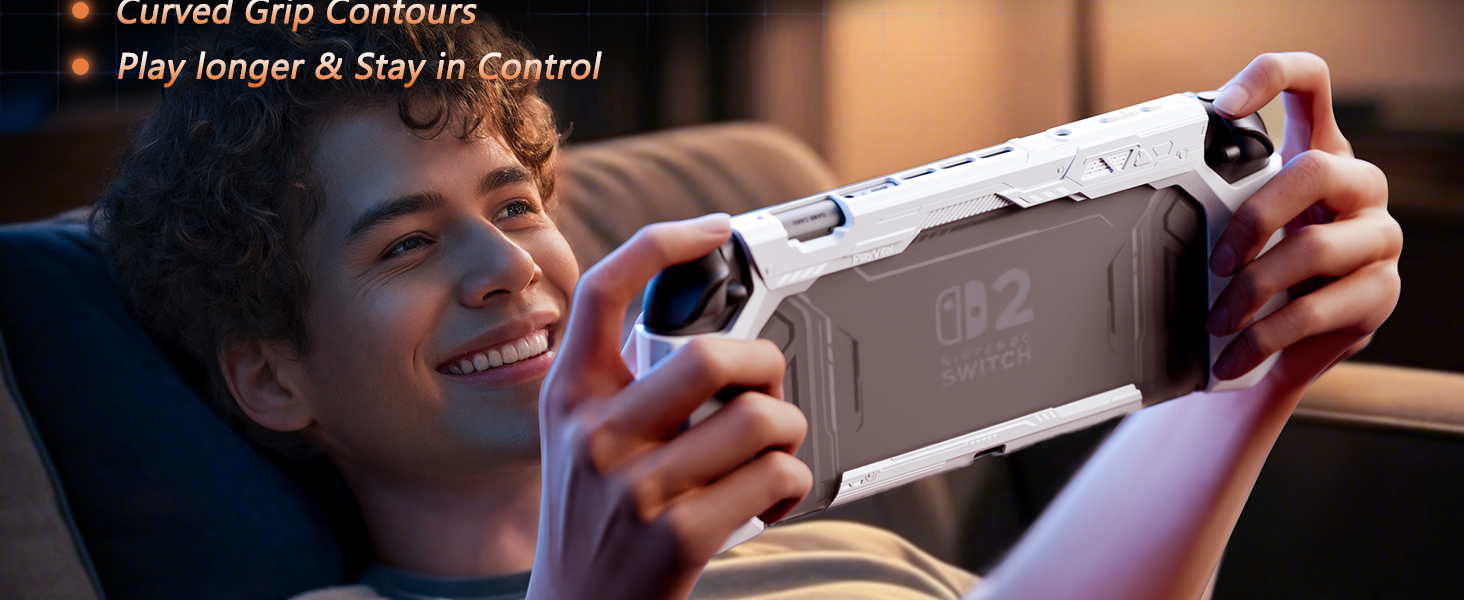 PlayVital Meteor Grip Case for Nintendo Switch 2 with Thumbstick Caps &amp;amp;amp; Ergonomic Grips