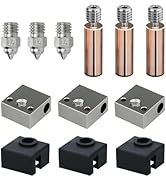 hiBCTR Copper Plated Nozzle Cr10 Bimetallic Titanium Copper Throat Copper Plated Heating Block Bl...