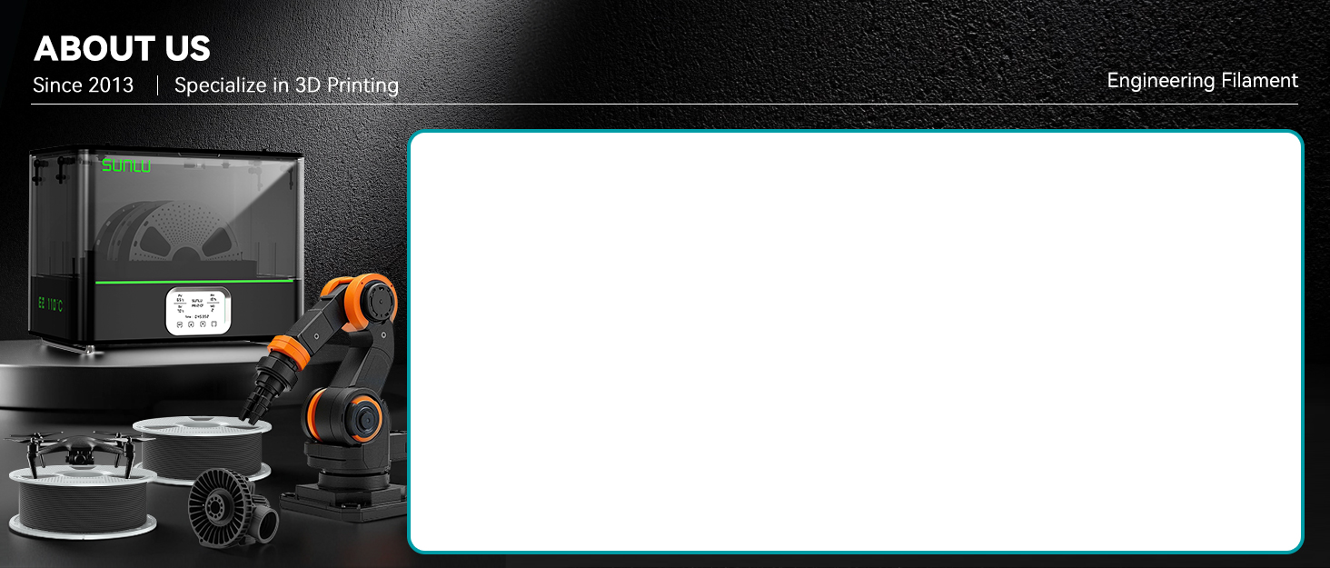 sunlu 3d printer filament PA6-CF PC-ABS FR-ABS 1.75mm filament engineering filament brand story