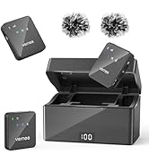 vernee Wireless Lavalier Microphone with 100H Battery, 590ft Range, Noise Canceling Microphone fo...