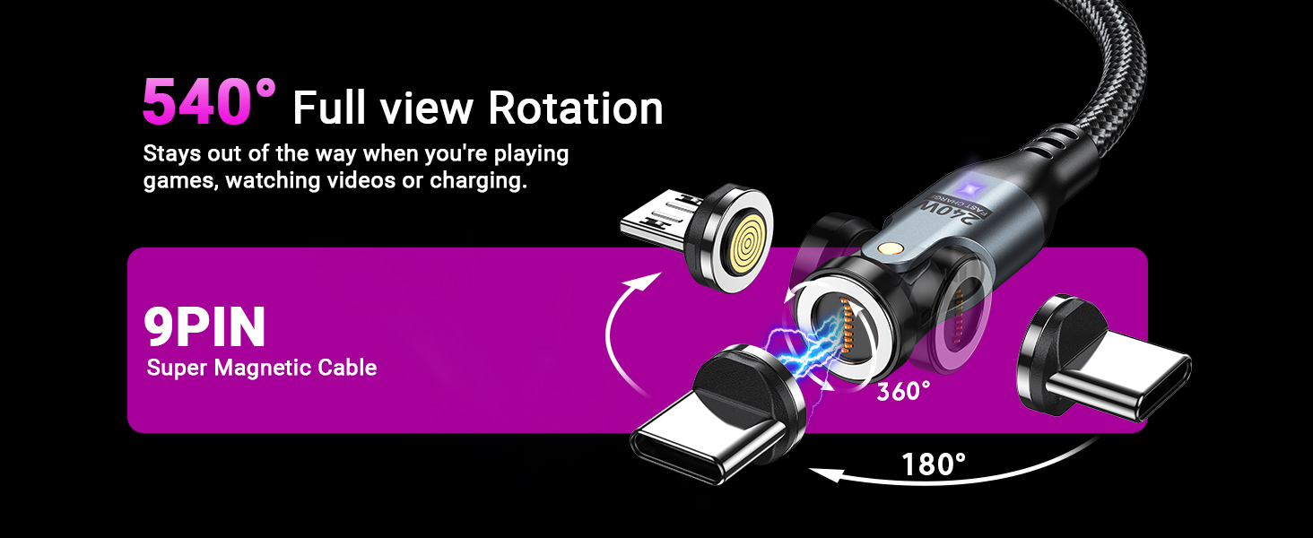 240W Magnetic Charging Cable