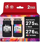 EaseFusion 275XL 276XL Replacement for Canon Ink 275 and 276 PG-275 CL-276 Black Color Ink Cartri...