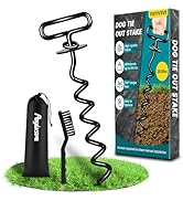 Dog Stake, Heavy Duty Dog Tie-Outs &amp; Stakes (140LBS), Screw in Dogs Yard Stake, Yard Stake for Do...