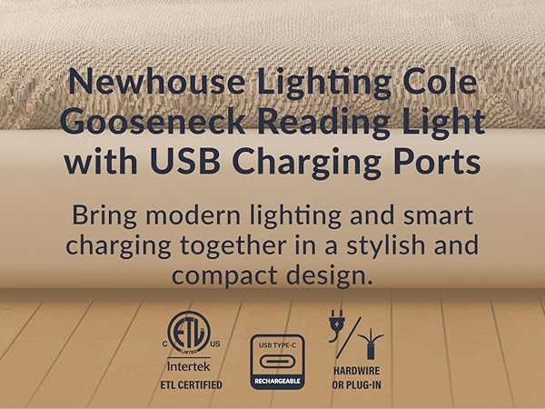 bedside lamp with USB-A and USB-C charging ports space saving desk accessory for nightstands