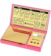 MAXUS Digital Gram Scale with 200g x 0.01g Capacity, Stylish Pink Plated Shining Cover and Platfo...