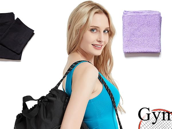 BeeGreen Drawstring Backpack Bag with Shoe Compartment