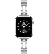 Newlibery Gold Slim Bands for Women Compatible with Apple Watch 38mm 40mm 41mm 42mm 44mm 45mm 46m...