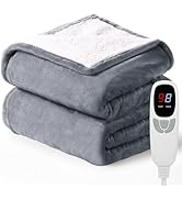 Edenlune Heated Blanket Electric Blanket Throw 50''x60'' Heating Blanket with 9 Heating Levels 10...