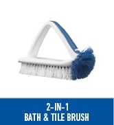 Unger 2-in-1 Bath &amp; Tile Scrubber Brush Tool – Crevice Cleaning Brush, Dishwasher Safe, Bathroom ...