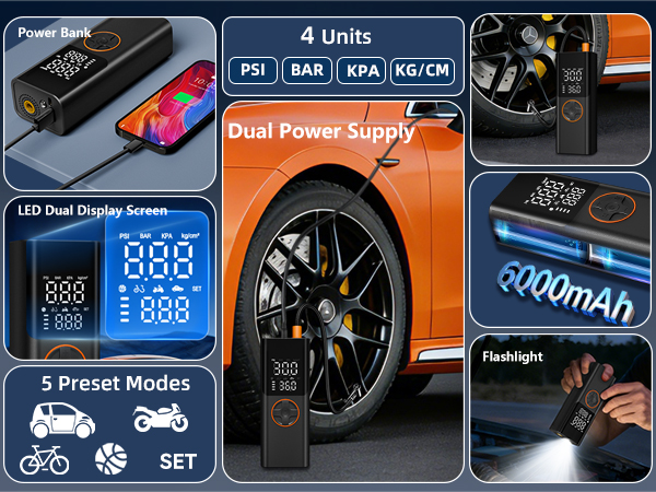 rechargeable tire inflator portable air compressor