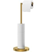 FORIOUS Toilet Paper Holder Stand with Storage, Free Standing Toilet Paper Stand, SUS 304 Stainle...