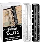 PERFORMORE 2 Pack of Snap-in 8” Bookmark Rulers, Black and Clear Plastic Page Marker Divider Page...