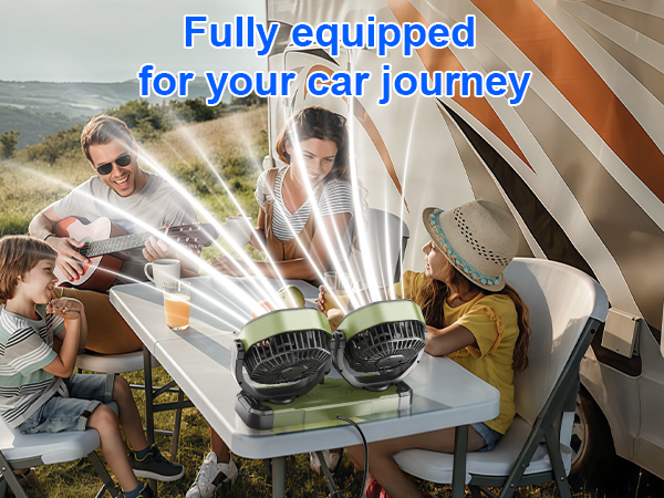 DICMKY Dual Head Car Cooling Fan for Dashboard
