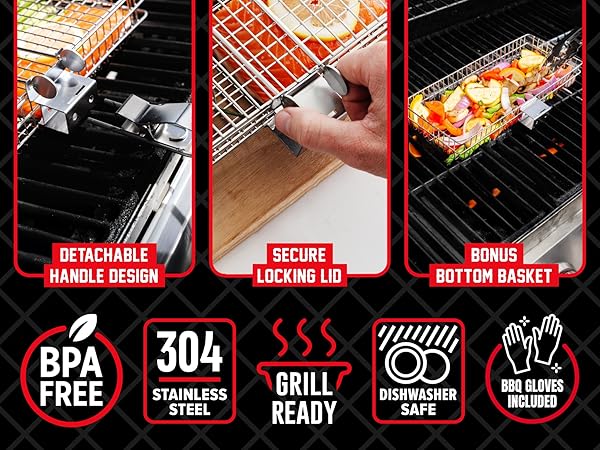 grill cylinder baskets outdoor rolling bbq net tube 2 pack grilling tubes basket camping kitchen