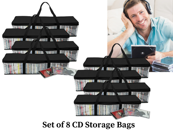 Evelots set of 8 Clear Plastic CD Storage Bags