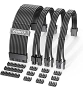Sirlyr PSU Cable Extension Kit–4Pack 16AWG Power Supply Cables (1x 24Pin ATX / 1x 8Pin EPS / 2X 8...