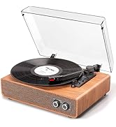 Vinyl Record Player Vintage 3 Speed Turntable Bluetooth with Upgraded Speakers, Adjustable Counte...