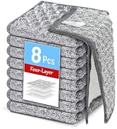 8 PCS New Upgrade 4-Layer Non-Scratch Multipurpose Steel Wire Dishcloths - Reusable Quick-Dry Odo...